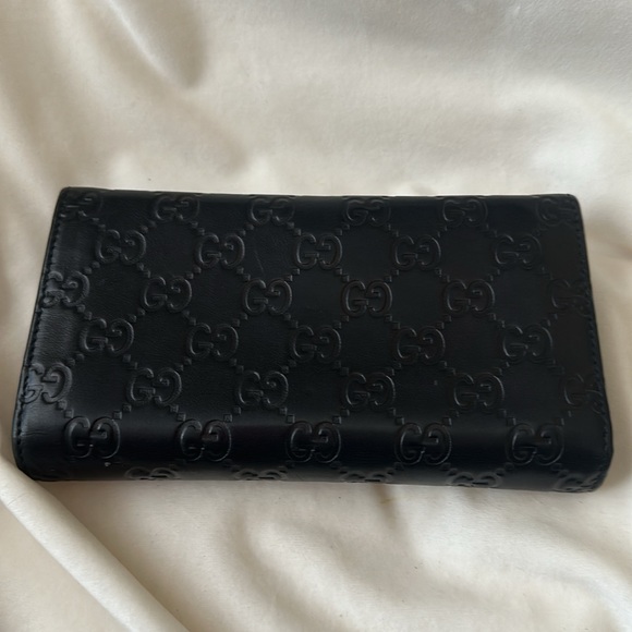 GUCCI 🖤Guccisima Double flap leather wallet Authentic Rare GG Beautiful - Picture 15 of 16